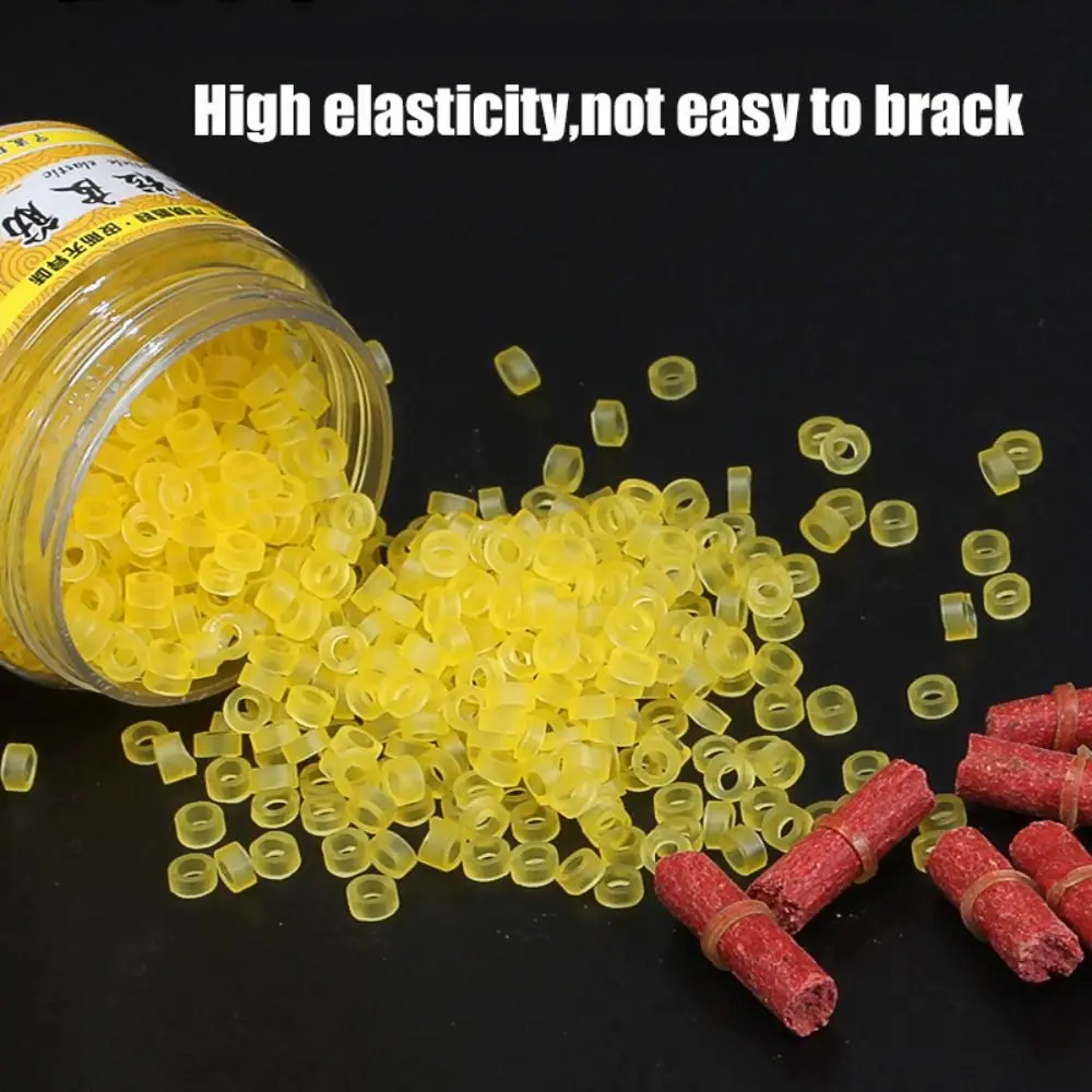 5000 Uds. Bandas elásticas de cebo de goma para pesca, materia prima de látex de goma, cebos de gusano de sangre, banda elástica, herramientas de pesca amarillas y rojas