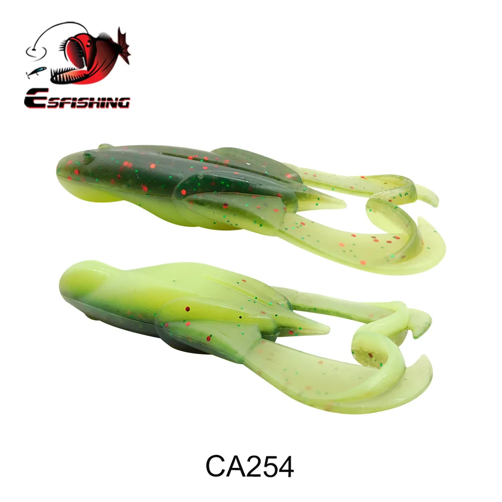 KESFISHING-cebos de silicona suave para rana, aleta ruidosa de 3 ", atractivo, olor a camarón, Isca, Señuelos de Pesca artificiales, aparejos - imagen 2