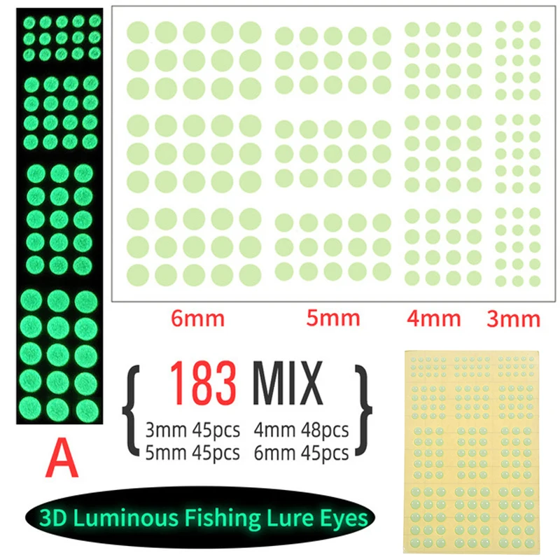 WIFREO-señuelo de pesca luminoso 3D mezclado, ojos artificiales de resina epoxi, pegatina de ojos de pez, accesorios de señuelo de pesca diy - imagen 5