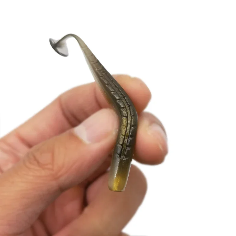 Nuevo 20 piezas señuelo de pesca 63/70mm cola de paleta Wobblers pesca de carpa cebos blandos señuelos Jigging Jig cebos de plástico Artificial de silicona - imagen 2