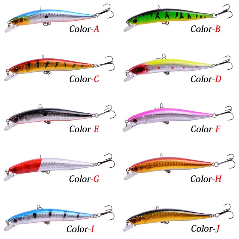 10 Uds 10cm 8g Minnow cebo duro Señuelos de Pesca Wobbler cebos artificiales Swimbait plástico Crankbait ojos 3D señuelo aparejos de pesca - imagen 2