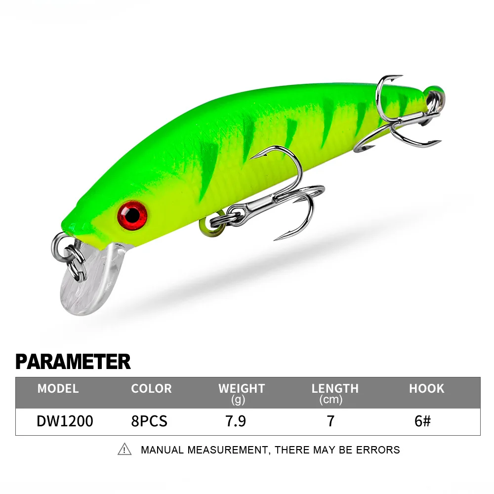Señuelo de Pesca Minnow, 78mm, 7g, cebo duro flotante, plantilla Wobbler, Crankbait, carpa, lubina rayada, aparejos de Pesca SwimBait - imagen 2