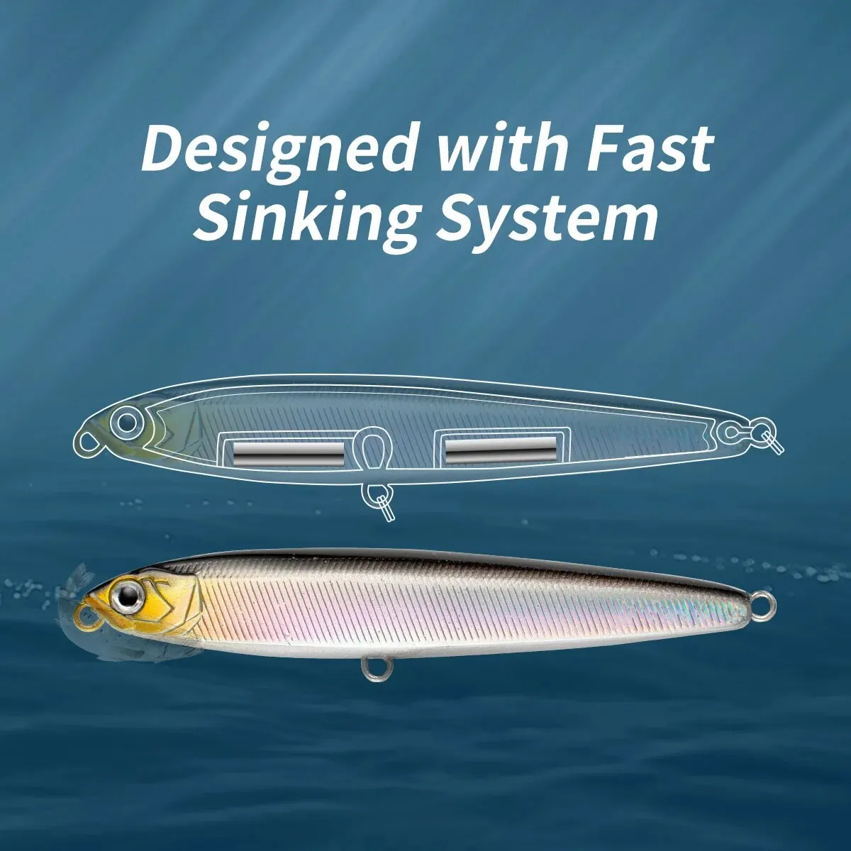 Señuelo de pesca de lubina, aparejos de pesca de agua salada, cebo de arrastre, accesorios de pesca, lápiz que se hunde, 10cm, 24g, 4 unids/set - imagen 4