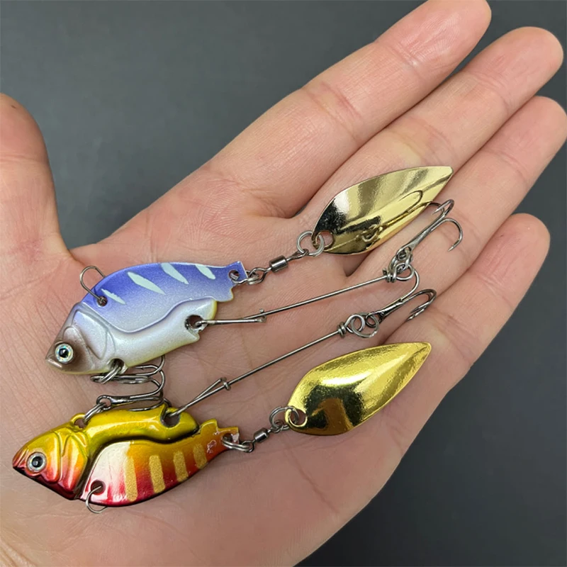 Señuelo de Pesca con vibración, cebo giratorio de Metal de plomo, Wobbler, VIB, Artificial, cuchara giratoria, Swimbait para lubina, 13,6g, 44mm - imagen 4