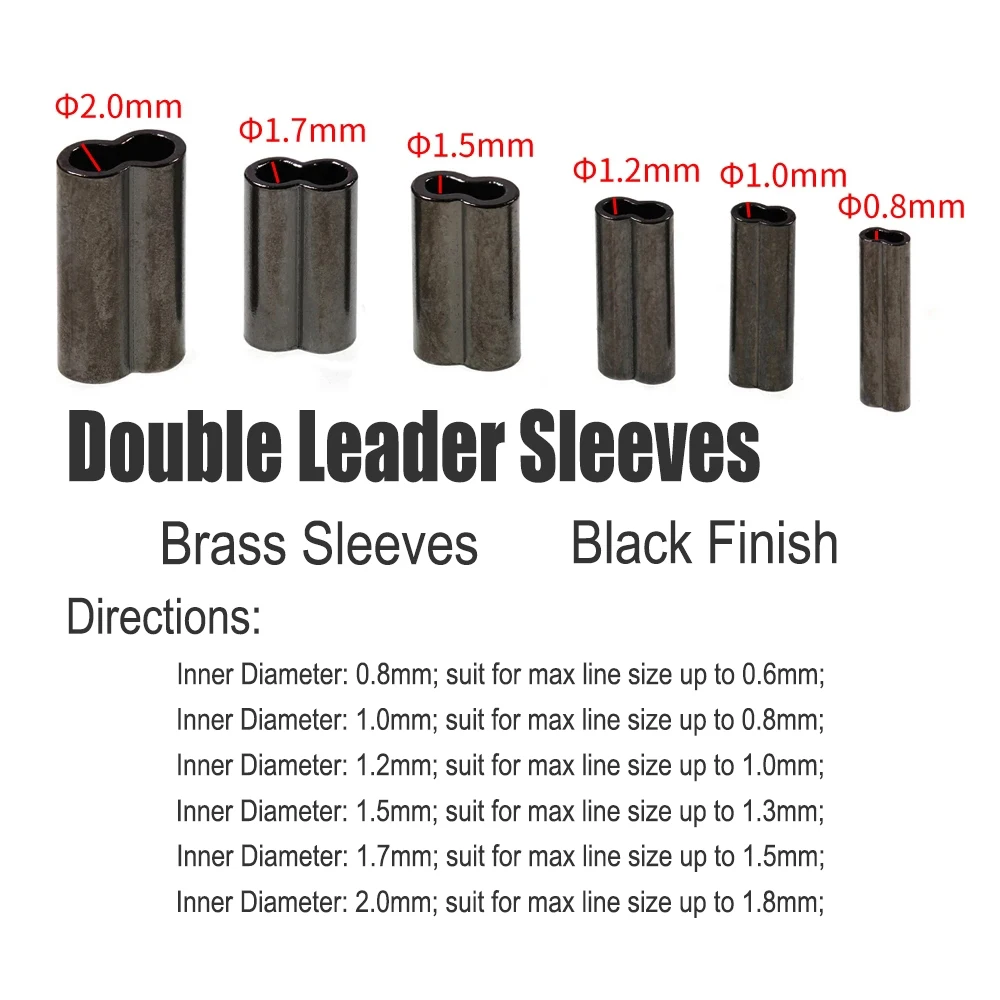 Wifreo, 100 Uds., pesca de latón, manga de engarzado de doble barril, tubo de Lucio, líder de tubo, manguitos de prensado de alambre, conector de tubo - imagen 4