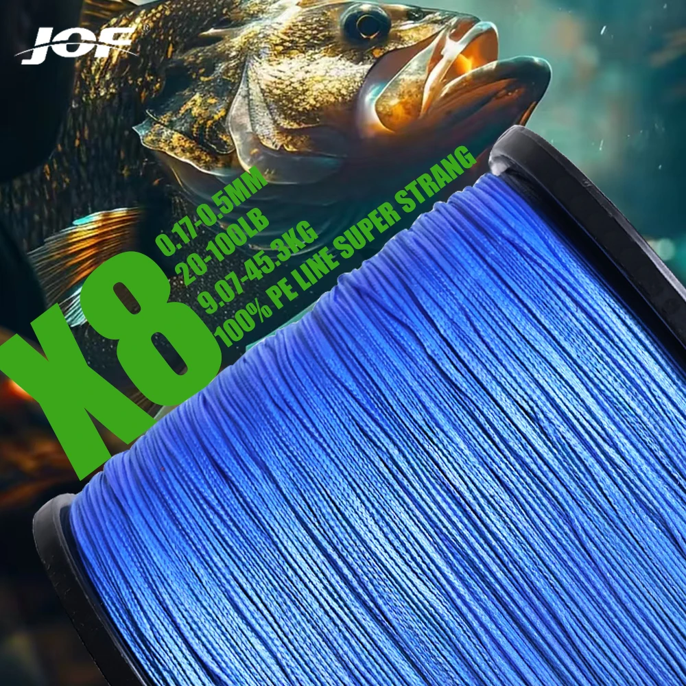 JOF 8X Línea trenzada de PE – Multifilamento para pesca en agua salada