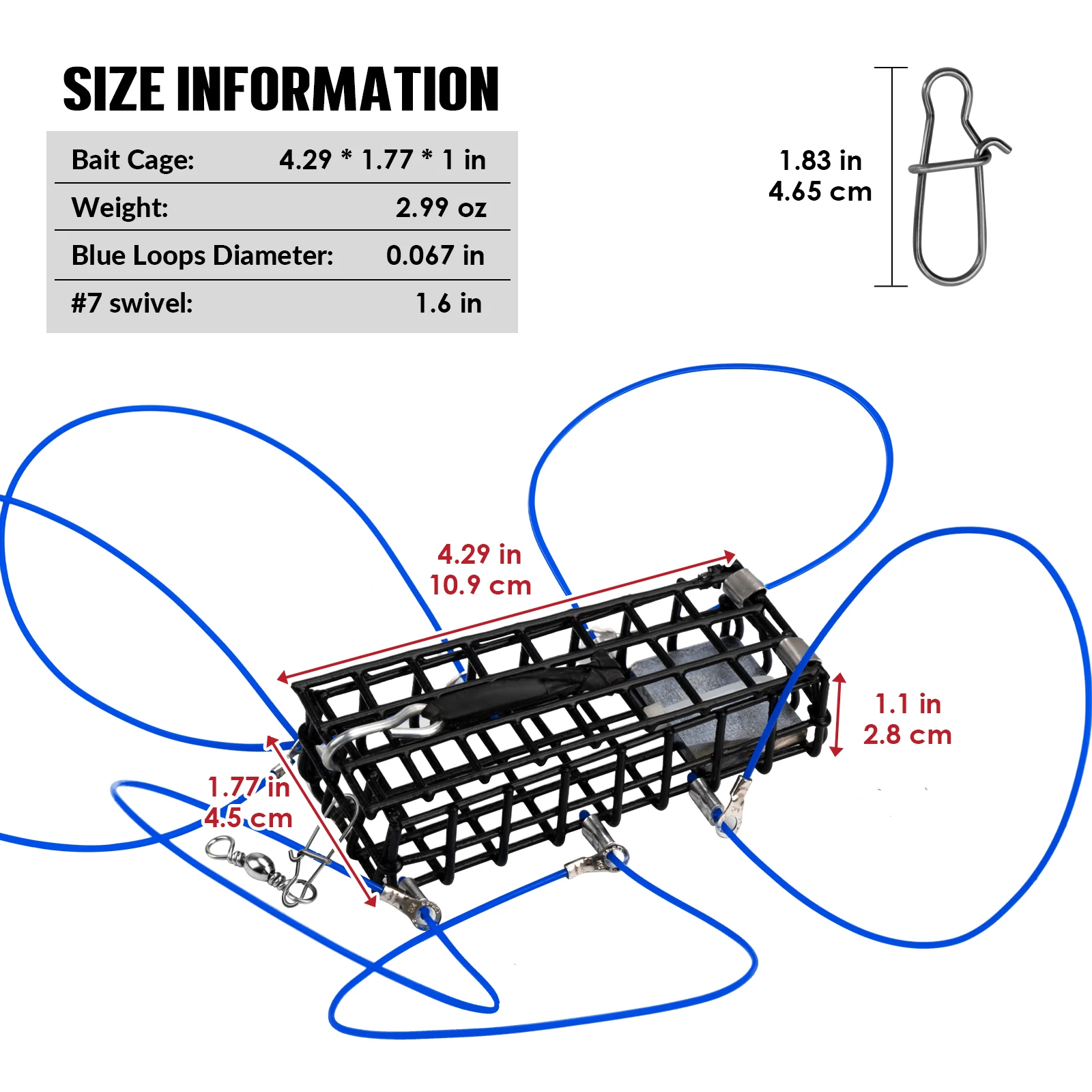 THKFISH-trampa para cangrejos de 4,29 pulgadas, trampa para cangrejos de alta resistencia, jaula para cebo, cangrejo peludo, cangrejo de mar, langosta, herramienta para trampas de cebo, 1 ud. - imagen 2