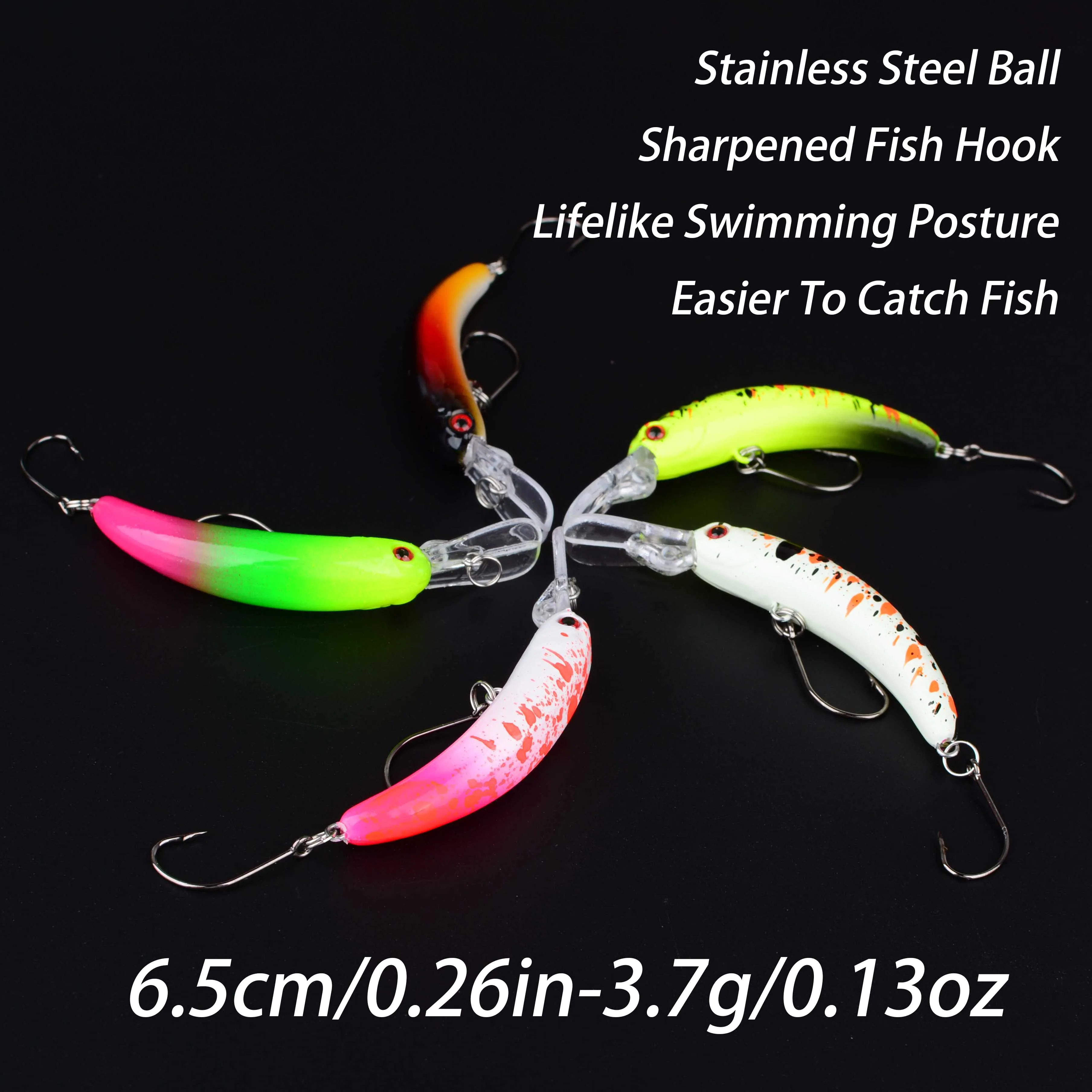 5 uds. Señuelos de pesca duros de trucha pececillo de hundimiento lento, cebos de pesca de lubina, Crankbaits Wobbler, señuelos curvos, cebo de pesca de agua dulce y salada - imagen 2