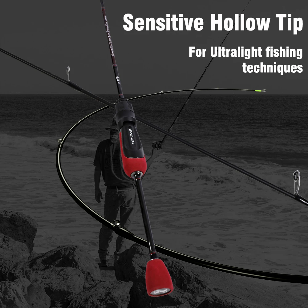 Caña de pescar giratoria ultraligera MIFINE OUTRANGE UL, señuelo 0,5-5G 30T, anillos Fuji/RA de fibra de carbono, puntas huecas para caña de pescar de trucha - imagen 4