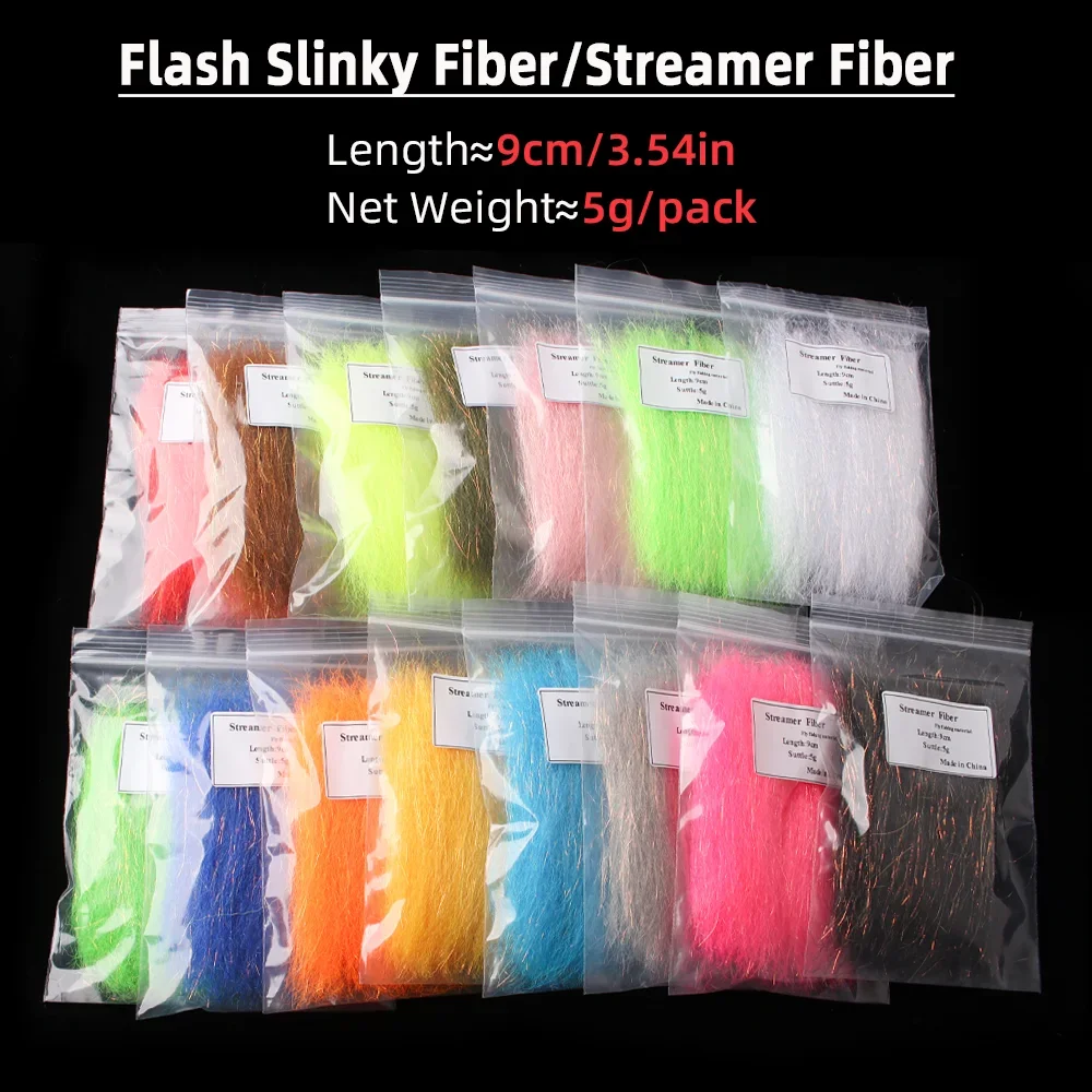 Wifreo, 1 paquete, fibra de serpentina Flash, fibra sintética prensada, Material de atado de moscas para serpentina de pececillos, plantilla, moscas, señuelos de trucha - imagen 3
