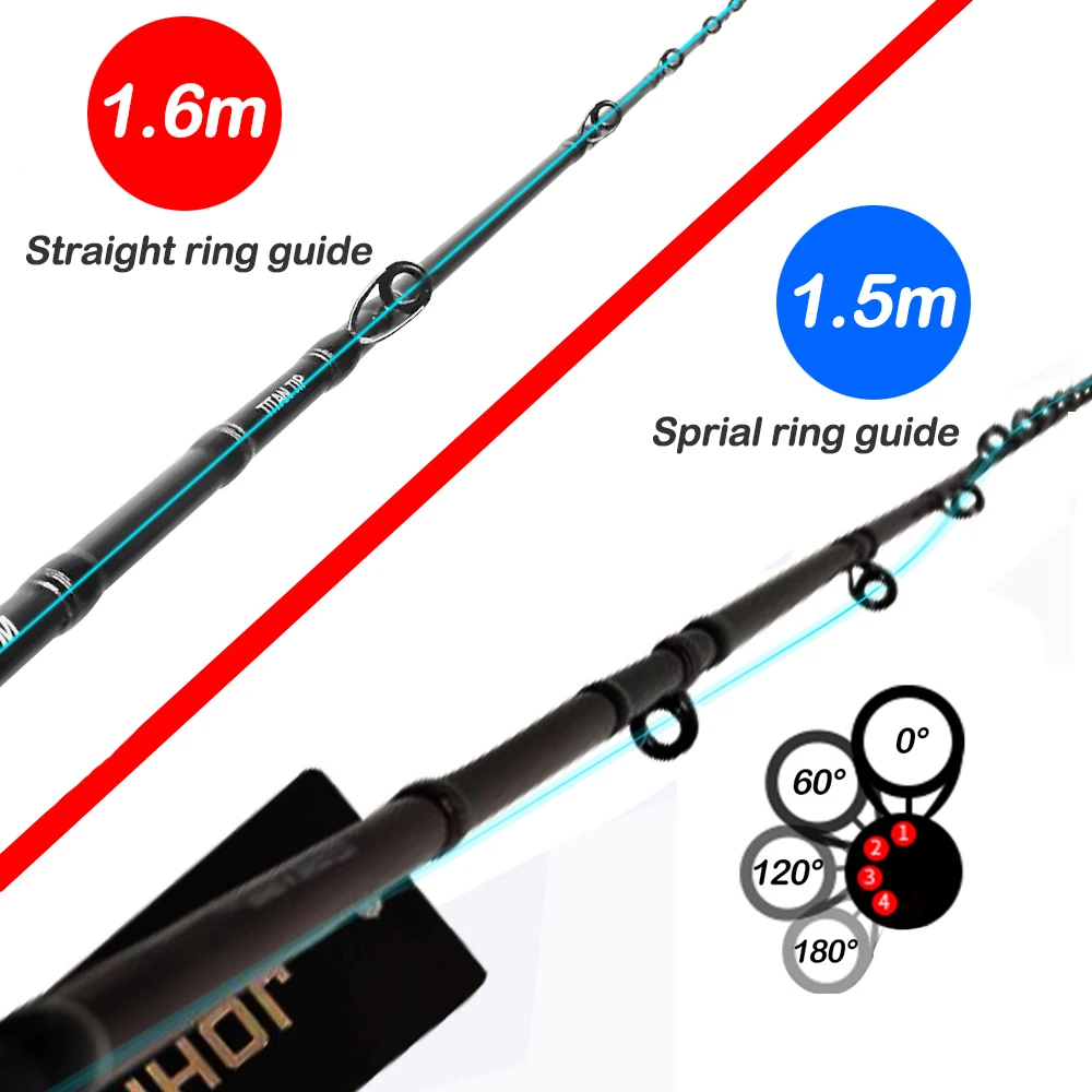 Pesca de pulpo de sepia con punta de Tianium súper ligera, fundición de 160cm, acción 9:1 PE 0,6-1,2, caña de pescar de calamar, pesca en barco con patas web - imagen 5