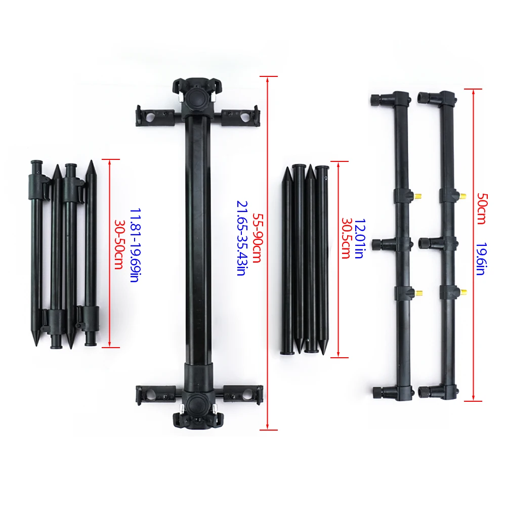 Hirisi-Juego de cápsulas para caña de pescar de carpa, para 3 cañas de pescar, palos bancarios, soporte para caña, accesorios de pesca 4095 - imagen 3