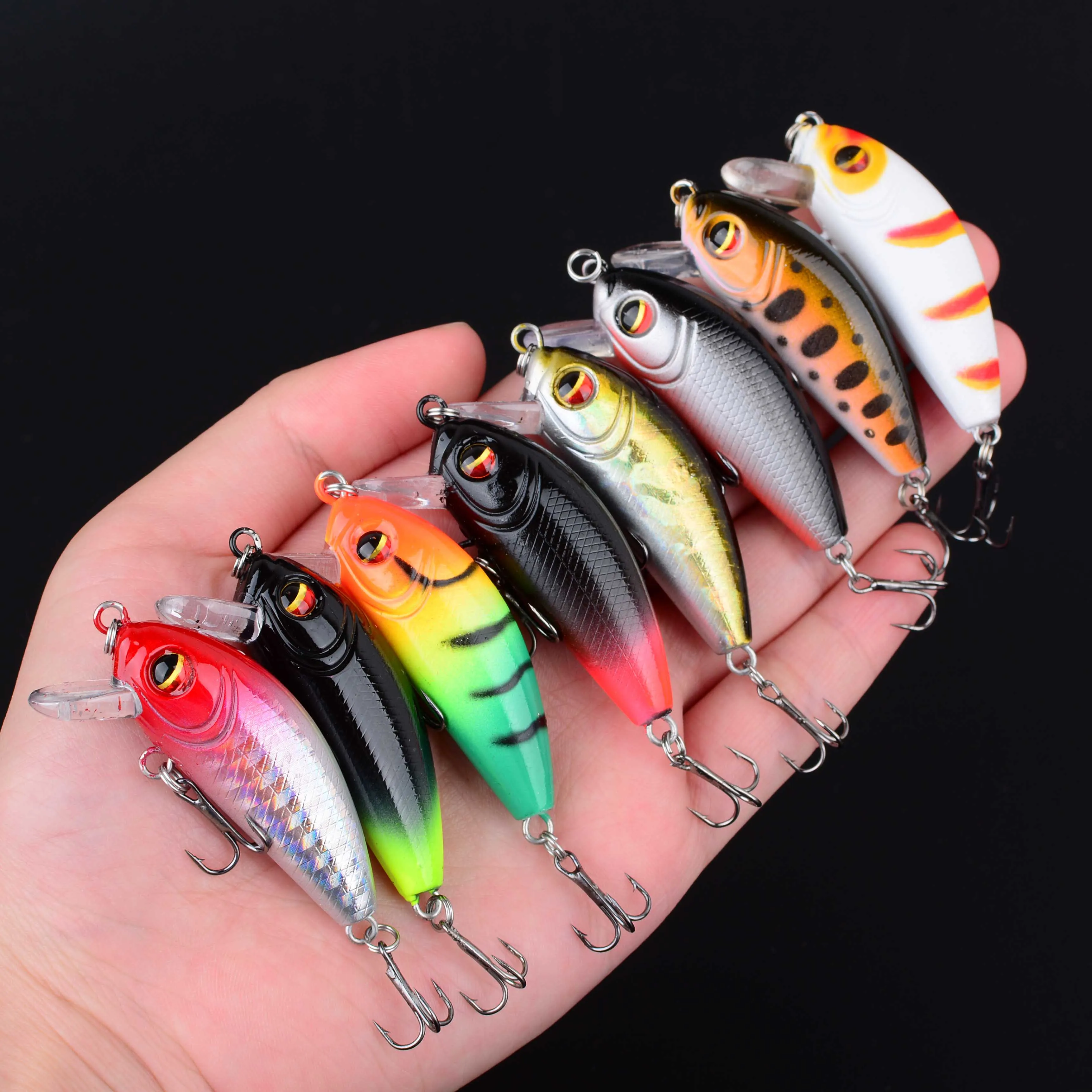 8 Uds Minnow cebos de pesca de trucha flotante duro Wobbler Crankbait Jerkbait Artificial lubina señuelo de pesca de trucha