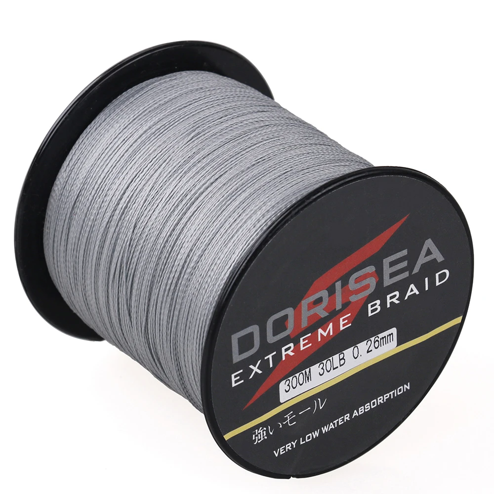 DORISEA-Hilo de pescar trenzado, multifilamento 300 PE, 4 hebras, 330 M/100% yardas
