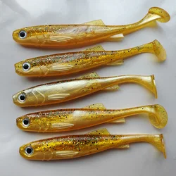 Señuelos blandos para pesca, 5 uds., 7,5 cm/10cm/12,5 cm, TEXAS RIG, sábalo de silicona, gusano, Swimbaits, Zander, lubina, trucha, Lucio, Leurre Souple