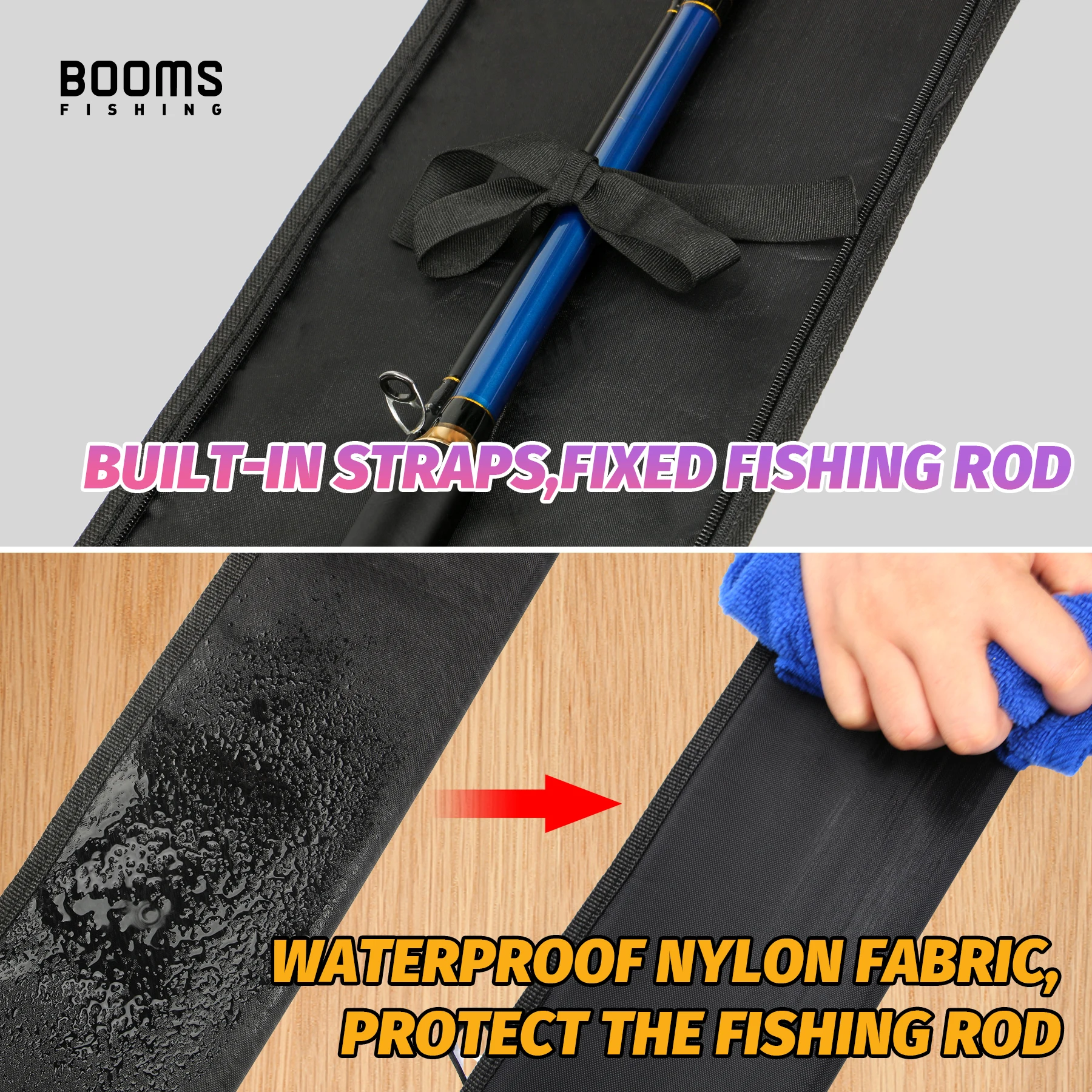Booms Fishing Bolsa estuche para cañas Spinning plegable