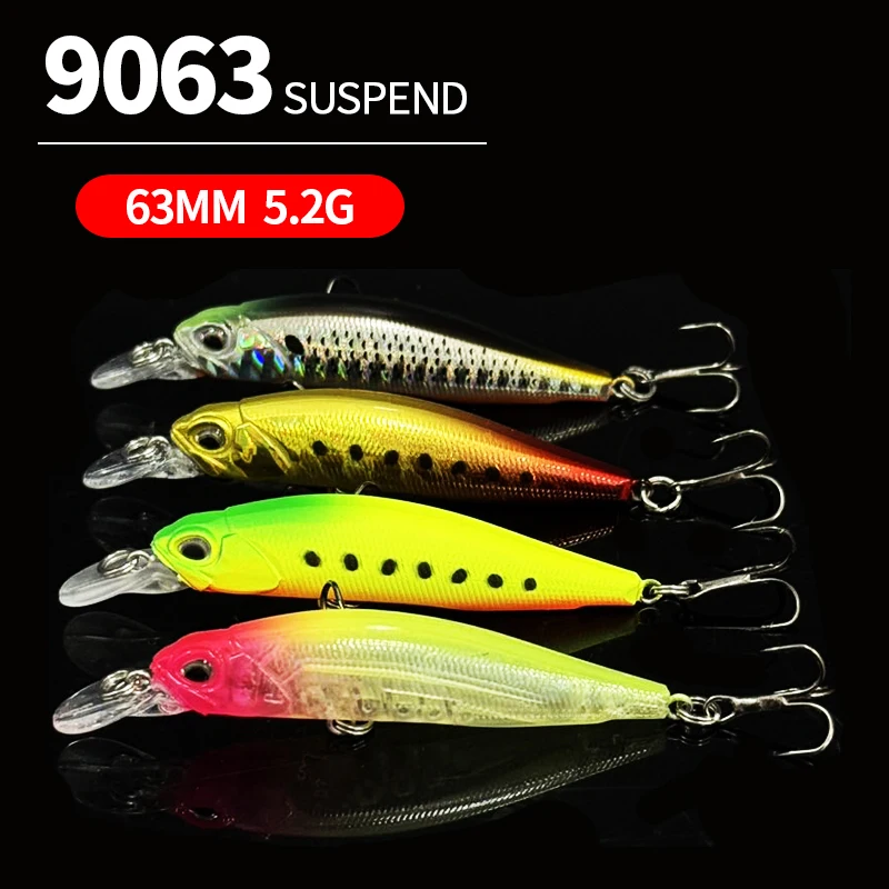 Señuelo de pesca de pececillo láser UV, 5g, 63mm, suspendido, Rozante, 63SP, Jerkbait, trucha, lubina, agua salada, Twitch, suministros de cebo Artificial - imagen 2
