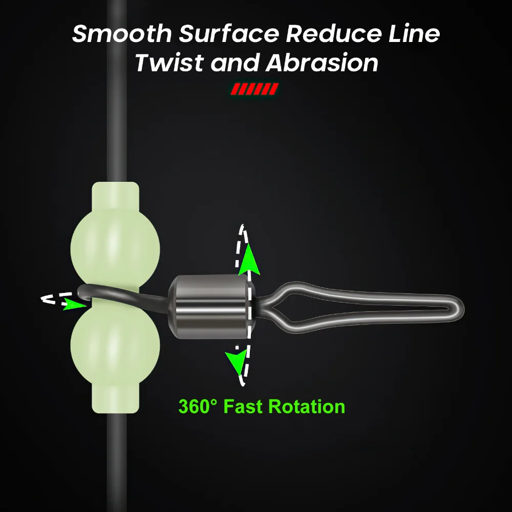 Goture 50 unids/lote de giratorios de pesca luminosos con forma de calabaza, giratorios de rotación rápida para atraer accesorios de pesca, novedad de 2023 - imagen 5