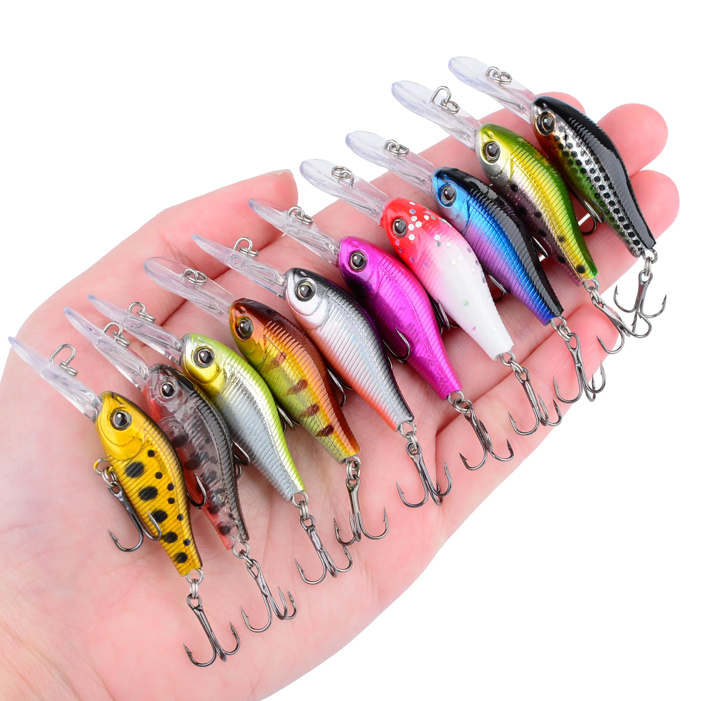 Señuelo artificial duro Mini Minnow Hundimiento Lento con ojos 3D - imagen 5