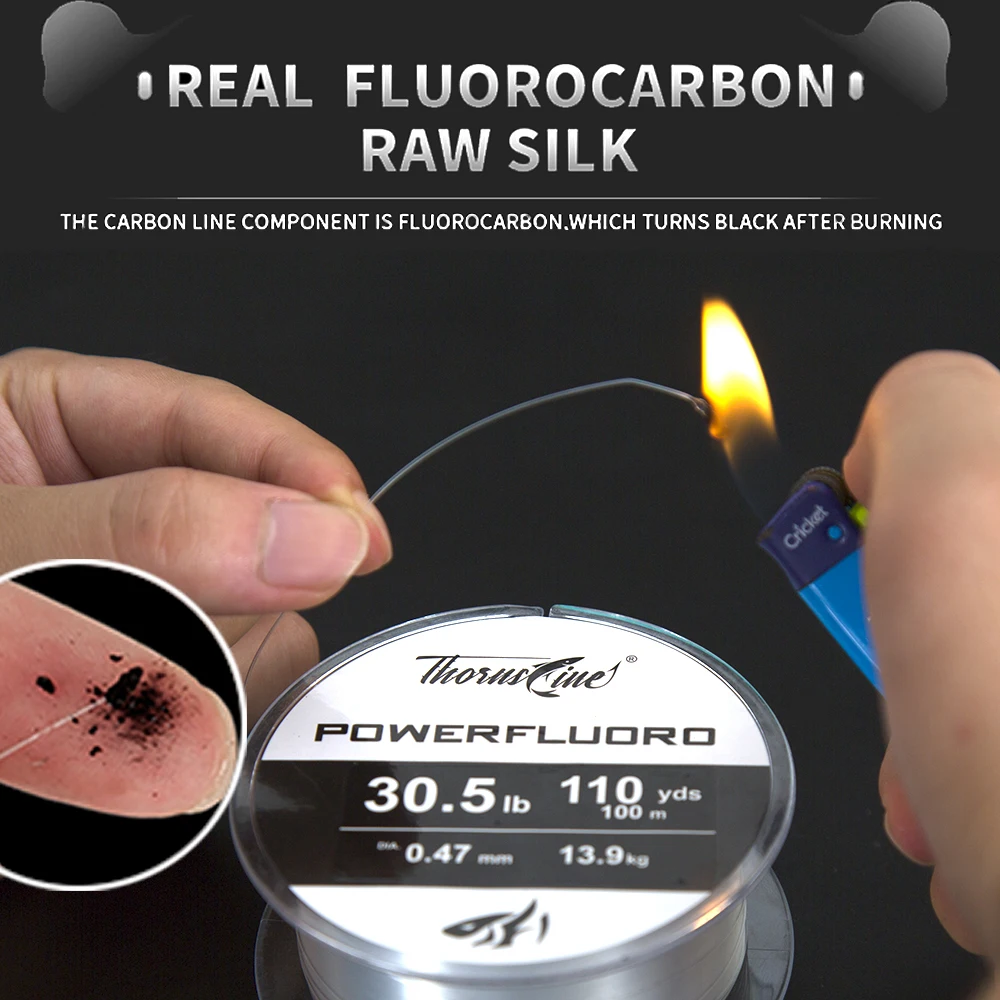 ThornsLine 100% fluorocarbono 50M 100M línea de pesca Japón línea de fibra de carbono 1-25kg monofilamento línea de hundimiento pesca en el mar pesca - imagen 3