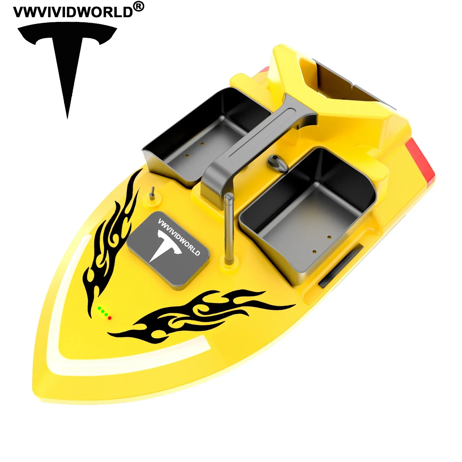 VWVIVIDWORLD, 2024 nuevo, barco de cebo de pesca GPS, Control de 500m/buscador de peces/cruesa automática/retorno/corrección de ruta, barco de cebo RC - imagen 3