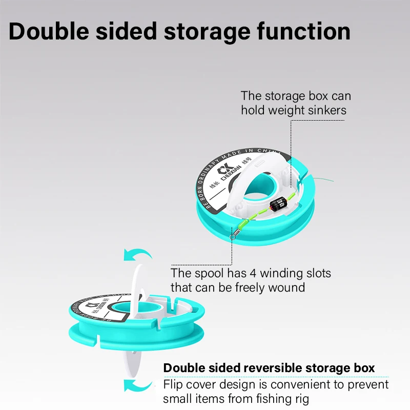 Caja de línea principal de pesca, tablero de bobinado, caja ABS, carretes de silicona, carretes 6/10/16 para línea de aparejo líder de trazo, alta capacidad - imagen 5