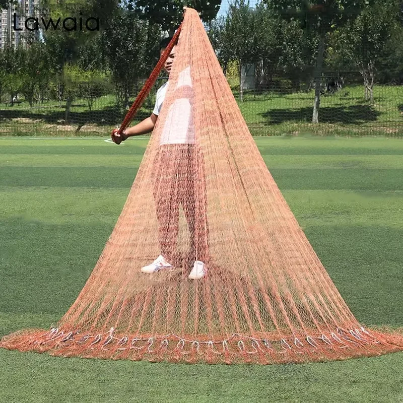 Lawaia-redes de pesca de línea trenzada hechas a mano, estilo tradicional, con plomos de acero, altura de 2,5 M/3,5 M/4M