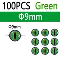 100pcs Green 9mm