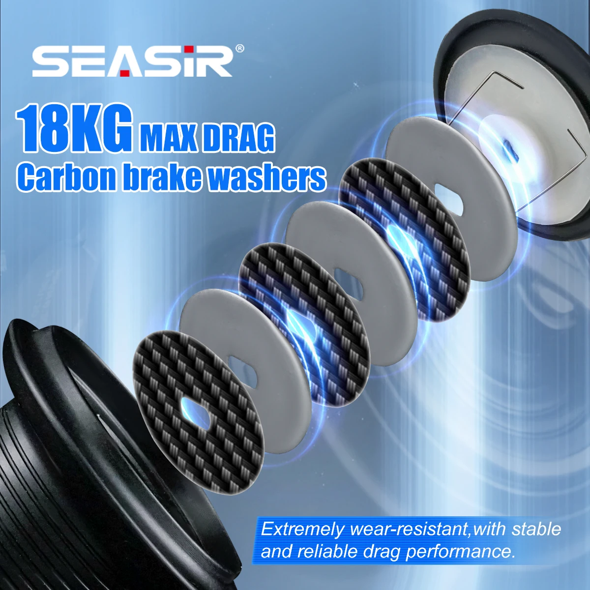 Carrete giratorio Seasir – Long Cast con freno de carbono para mar y río - imagen 4