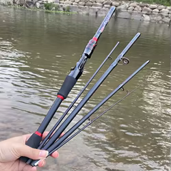Caña de pescar con señuelo portátil telescópica de 1,8/2,1 M, caña giratoria de carbono duro para lubina, trucha, caña ML de media potencia, 4/5 secciones, caña de carpa