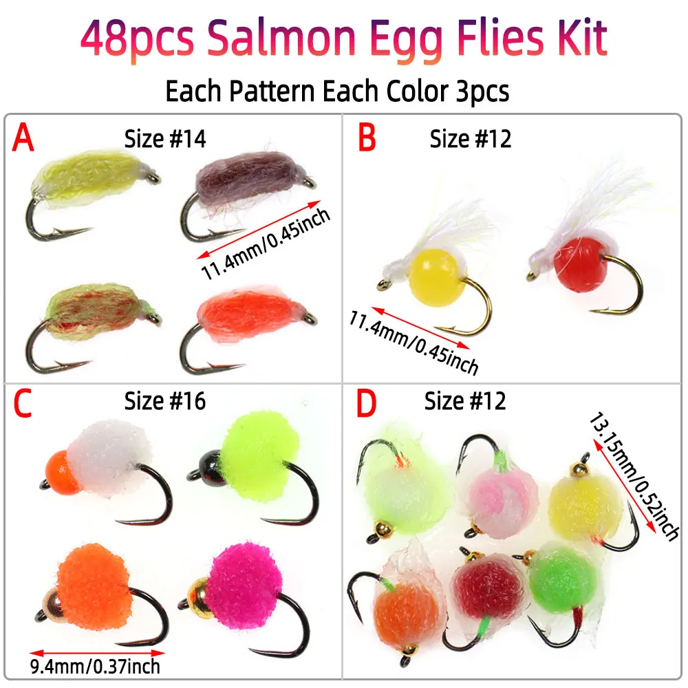 Moscas de Huevo Salmón para Trucha – Cabezas Latón con y sin púas - imagen 4