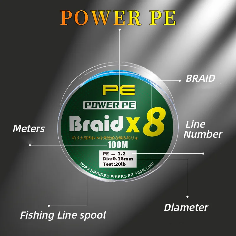 Línea trenzada PE 4 hebras – Hilo multifilamento para pesca deportiva - imagen 5