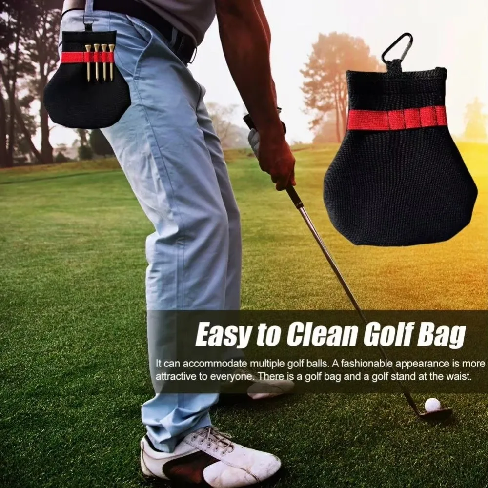 Soporte para objetos de valor, bolsa para pelota de Golf de terileno, Clip de Metal, soporte espacioso para camiseta de pelota de Golf, accesorios de Golf para práctica de Golf