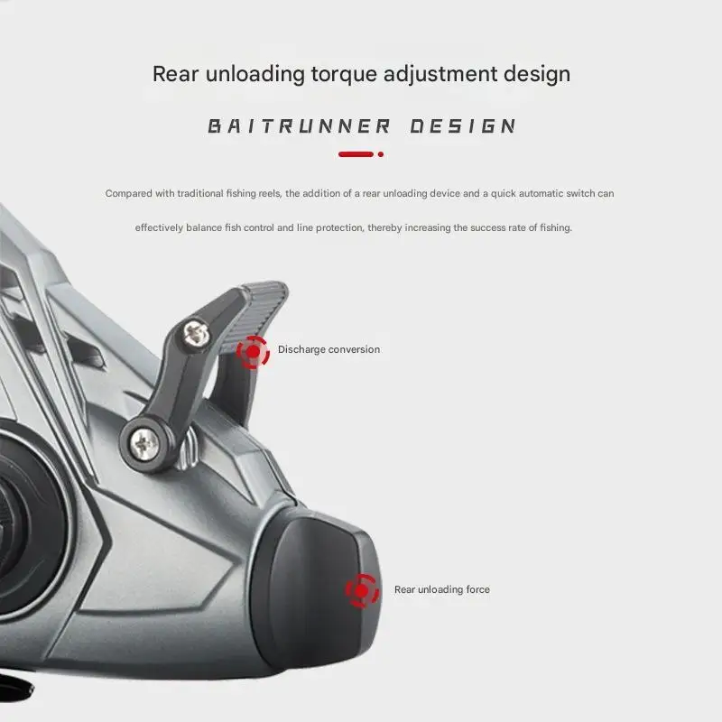 Carrete giratorio de pesca de carpa Mavllos NEC, carrete de fundición de larga distancia, carrete de carpa europeo con fuerza de freno, relación de velocidad de 8kg 5,2: 1 - imagen 5