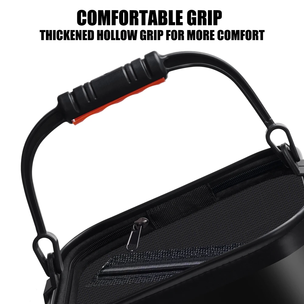 Cubo de pesca con cebo vivo, bolsa plegable portátil para acampar al aire libre, EVA, protección de peces, tanque de agua, aparejos de Camping - imagen 4