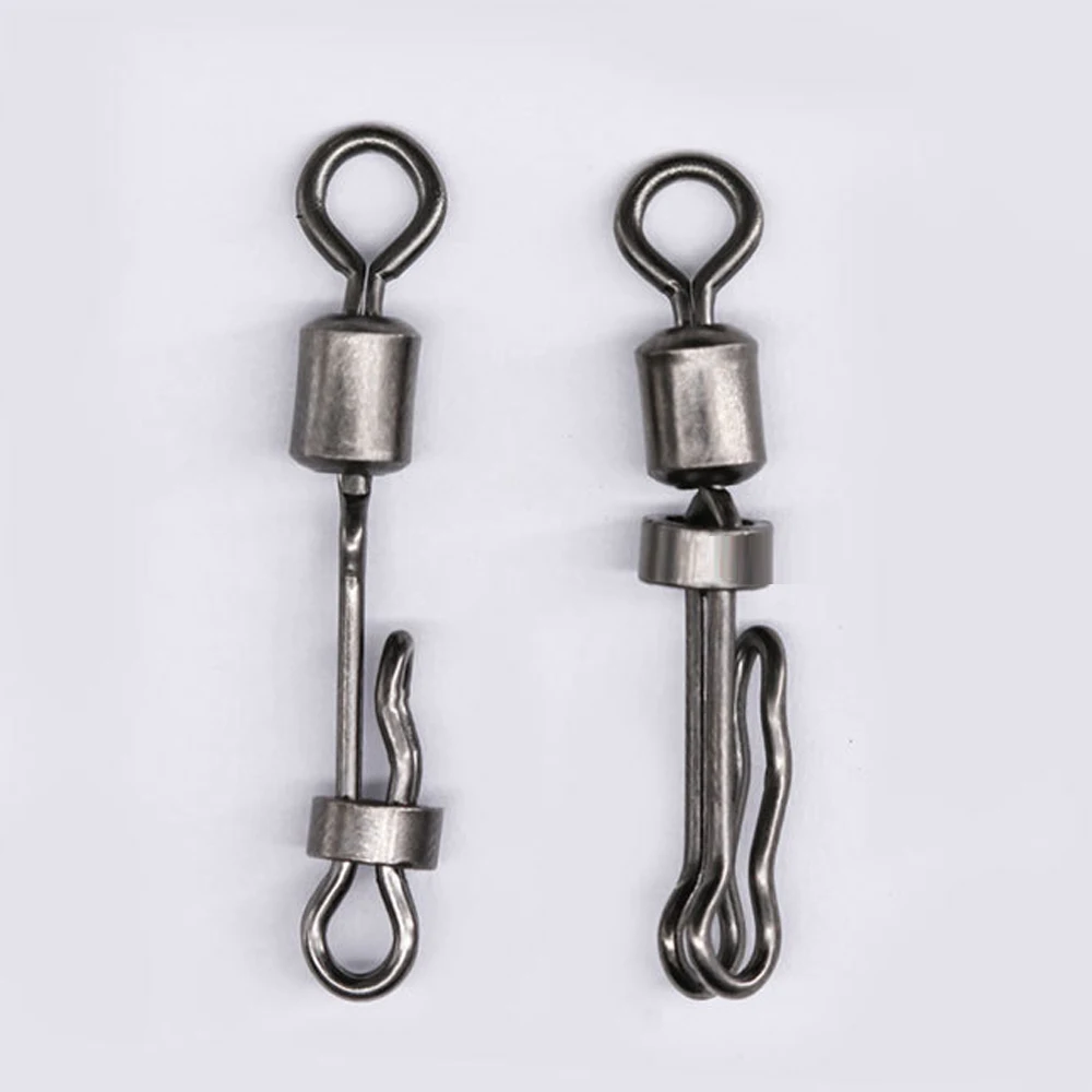 DNDYUJU 20X giratorio de carpa con bloqueo a presión cambio rápido anillo de 8 formas conector de sedal de pellets de pesca de carpa accesorios de pesca - imagen 3