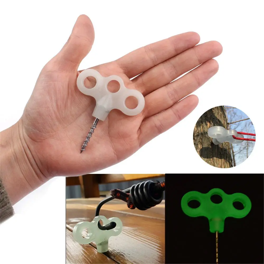 Hilo portátil para senderismo, equipo al aire libre, clavijas, tornillo, accesorios para acampar, gancho de punta, Pin de tierra, hebilla de cuerda, clavo para tienda - imagen 2