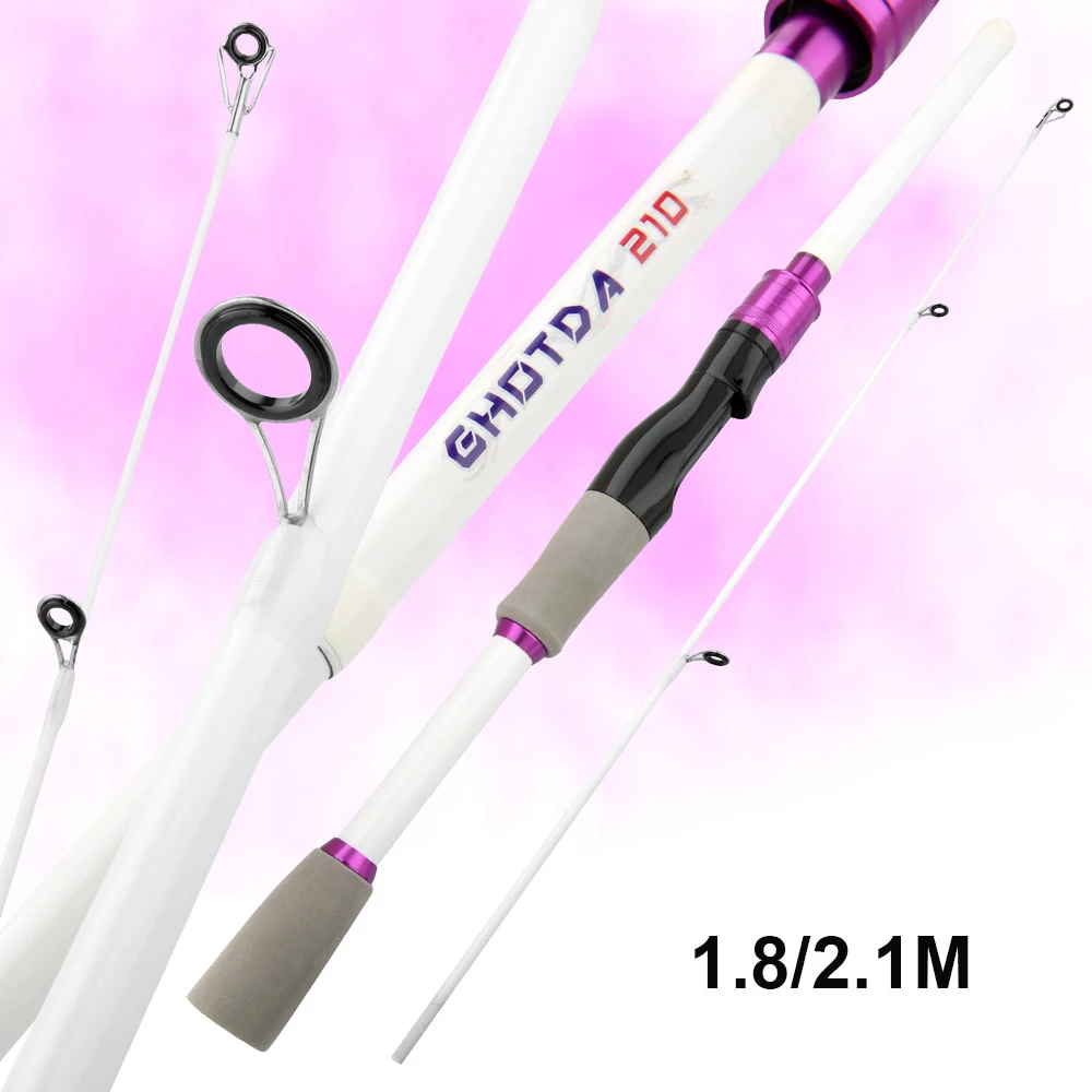 Caña de pescar giratoria de viaje de fundición de color blanco, cebo de caña de 4/5 secciones de carbono WT. Mini poste de trucha con señuelo ultraligero de 3,5-14 g - imagen 2