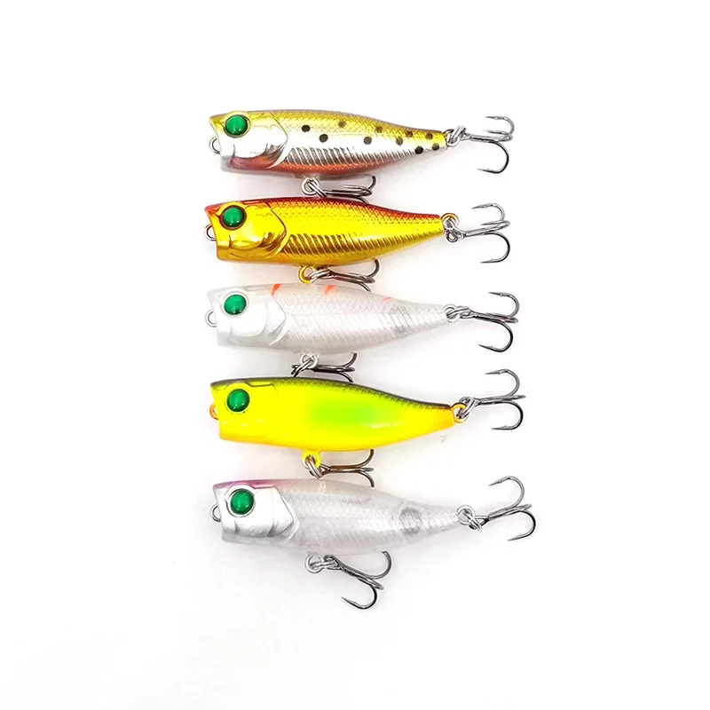 Nueva llegada 1 Uds mini Señuelos de Pesca Popper 4cm/3,5g ojos 3d cebo Crankbait Wobblers aparejos Isca superficie de agua superior señuelo Popper - imagen 3