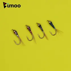 Bimoo 6/8 Uds cabeza de cuentas de latón epoxi Perdigon Ninfa mosca hundimiento rápido Ninfa húmeda europea para trucha Grayling perca Señuelos de pesca con mosca