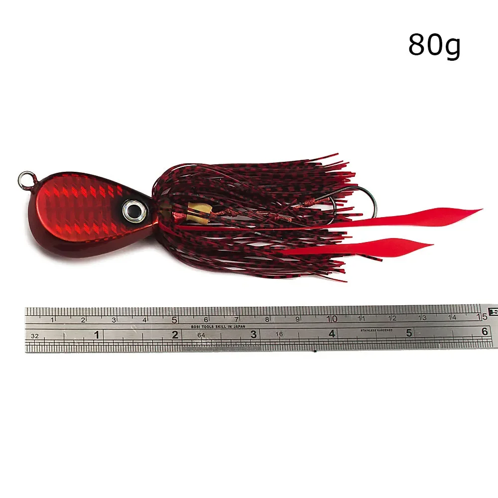 Countbass 1 unidad de plantillas de goma salada de 80g y 2,8 oz, plantillas Madai inferiores con anzuelo de goma, Señuelos de pesca de curricán de calamar, plantillas de pargo - imagen 5