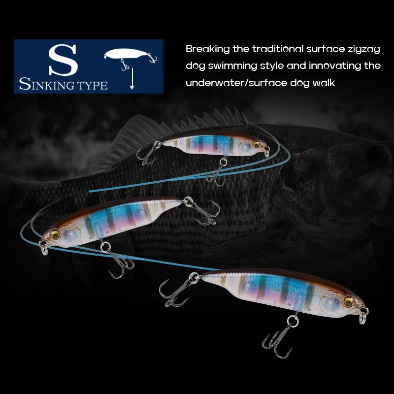 LETOYO 59mm 80mm hundimiento trucha señuelo palo lápiz señuelo Stickbait cebo Artificial de agua dulce trucha lubina señuelo de pesca - imagen 4