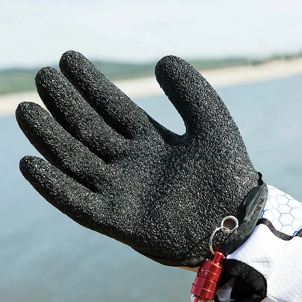 Guantes de pesca para atrapar peces, antideslizantes, duraderos, de punto, con dedos completos, impermeables, para trabajo, a prueba de cortes, cierre, ropa izquierda y derecha, protege la mano - imagen 5