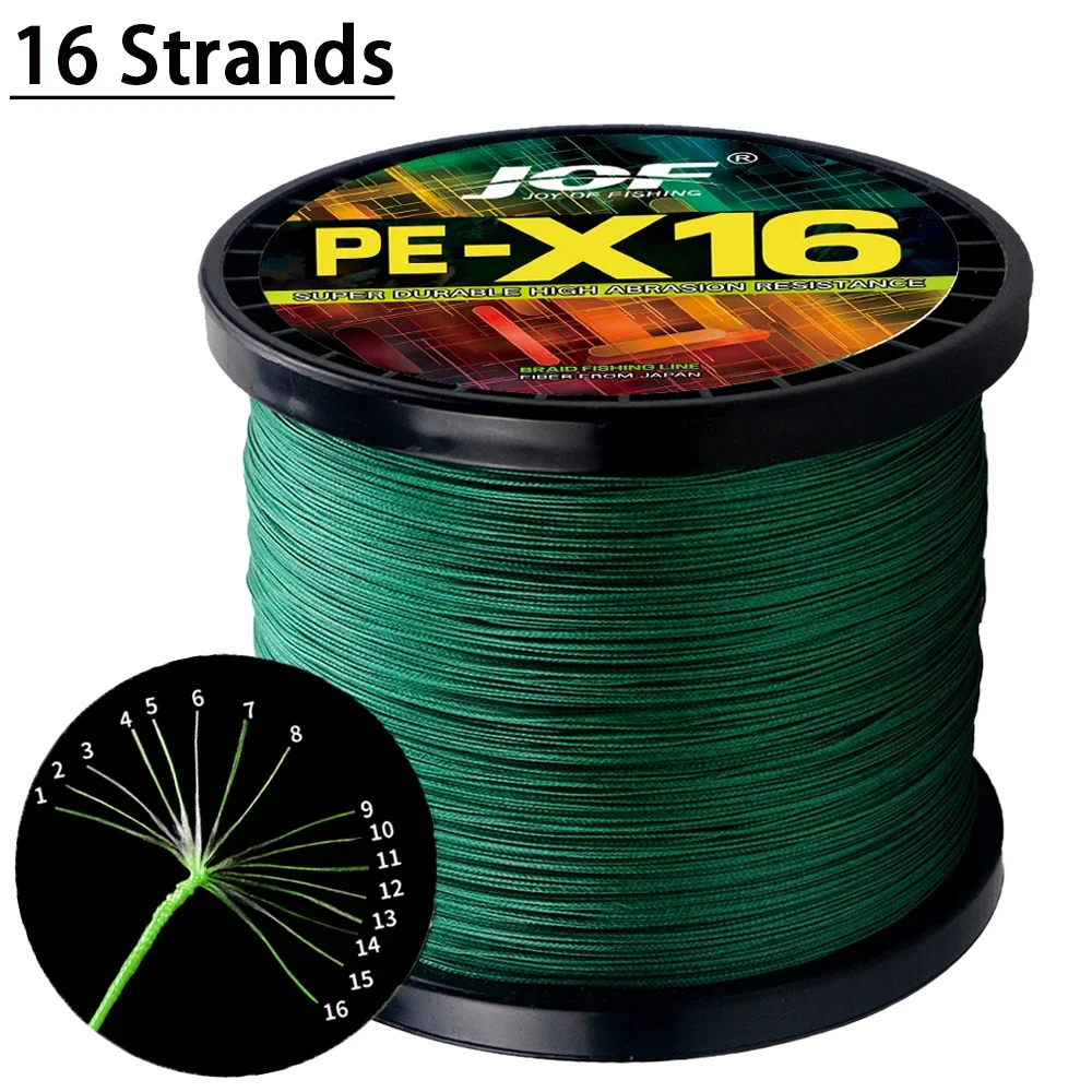 JOF X4/16 hilo de pescar trenzado duradero multifilamento 500M 10lb-200lb cable principal de PE extremadamente fuerte para aparejos de pesca de lubina de carpa - imagen 3