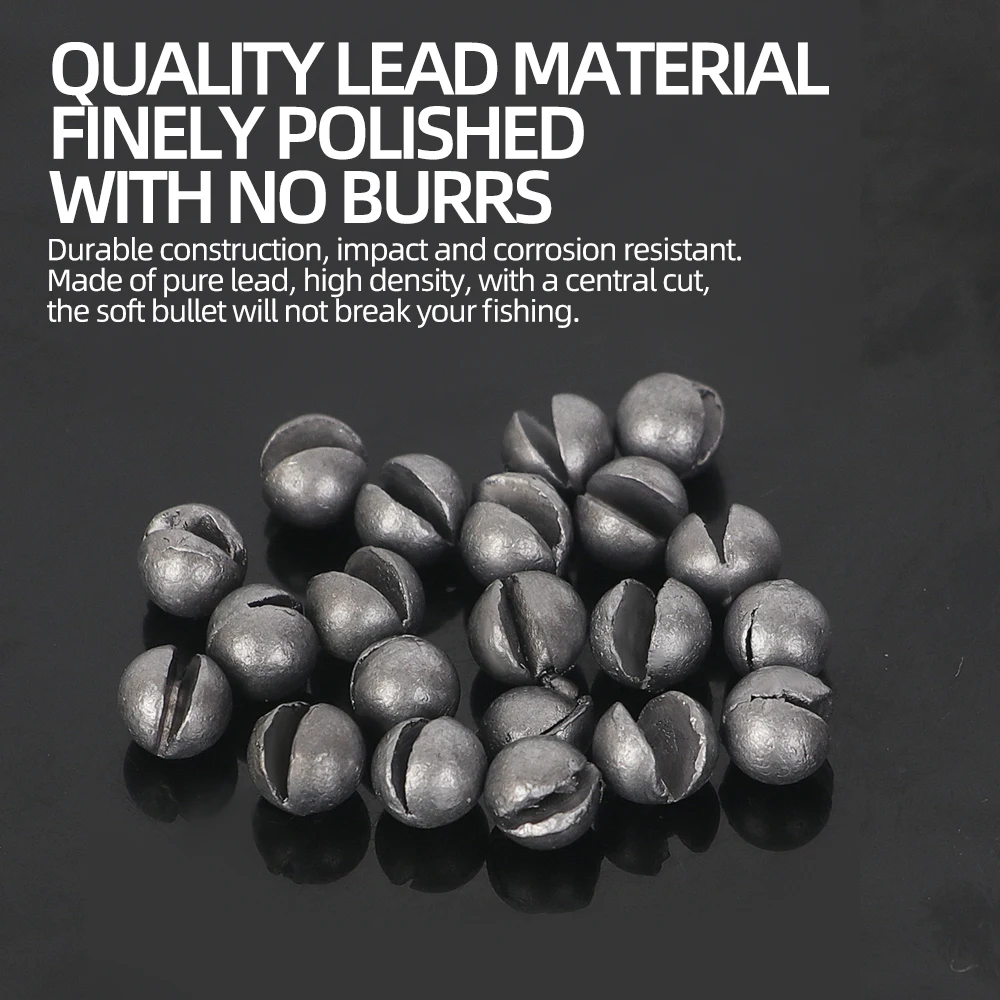 Plomo de pesca de plomo de primera calidad, 205 Uds., con práctica caja de almacenamiento, 5 tamaños redondos para una fundición precisa y una pesca en aguas profundas - imagen 4