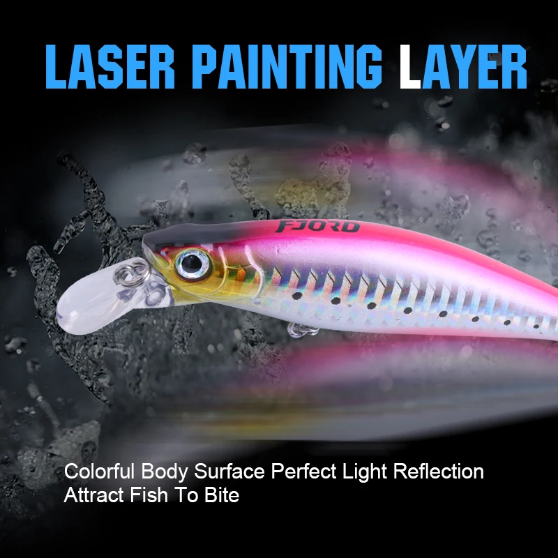 FJORD 90mm 31g Laser Miracle Sinking Black Minnow Hard Triple Hook Seawater Saltwater SwimBait Artificial Pesca Fishing Lure - imagen 4