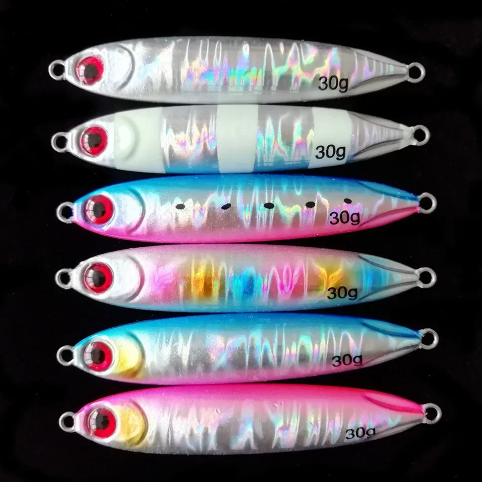 Swolfy 6 uds 65mm 30g cuchara giratoria 3D Color de ojo aparejos de Pesca giratorios gancho Swimbait Pesca Spinnerbait cebo - imagen 2