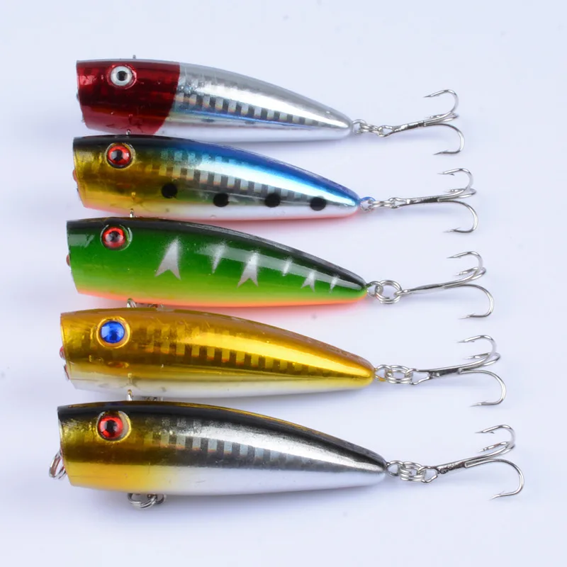 Luya-cebos biónicos flotantes ondulados, juego de impacto de agua de 6,8 cm/9g, cebo duro de plástico, pez negro - imagen 3