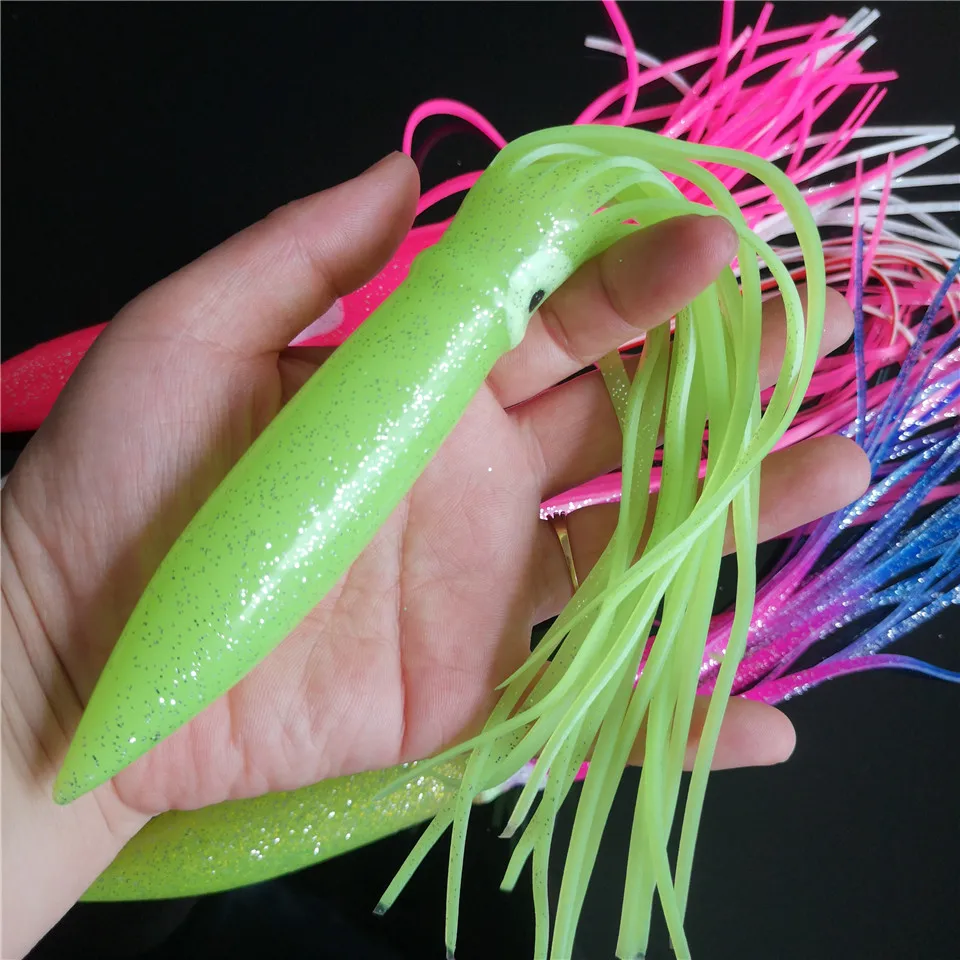 Faldas de pulpo de repuesto para curricán, falda de señuelos de pulpo, señuelo de pesca suave, falda aparejada, juego de pesca de atún Marlin - imagen 5