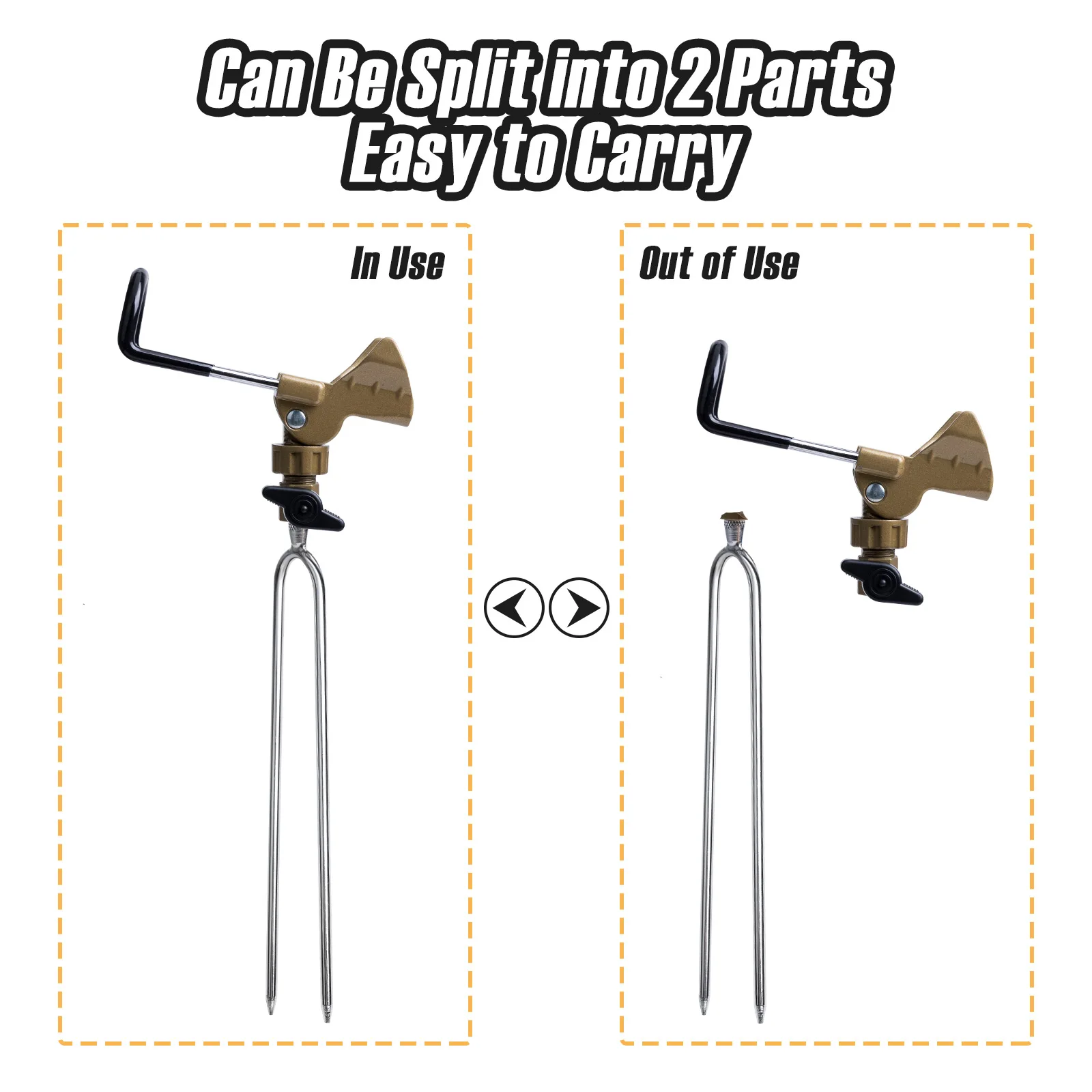 Soporte caña de pescar universal de acero inoxidable ajustable 360° – Para banco - imagen 3